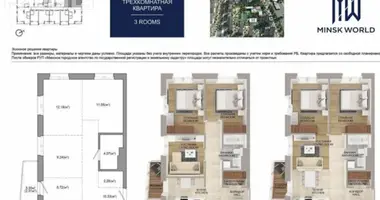 Apartamento 3 habitaciones en Minsk, Bielorrusia