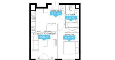 Apartamento 2 habitaciones en Poznan, Polonia