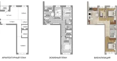 Apartamento 3 habitaciones en Minsk, Bielorrusia