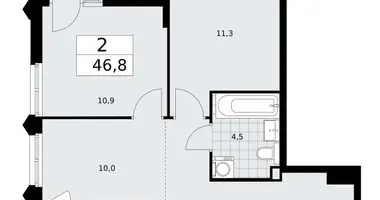 Wohnung 2 zimmer in Troizk, Russland