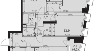 Apartamento 4 habitaciones en Moscú, Rusia