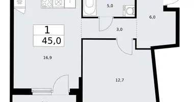 Apartamento 1 habitación en Troitsk, Rusia