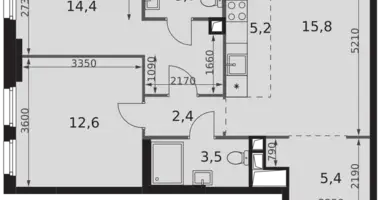 Apartamento 3 habitaciones en Moscú, Rusia
