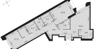 Mieszkanie 3 pokoi w Konkovo District, Rosja