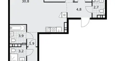 Apartamento 3 habitaciones en poselenie Sosenskoe, Rusia