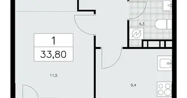 Appartement 1 chambre dans Moscou, Fédération de Russie