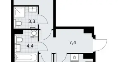 2 room apartment in Troitsk, Russia