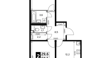 Wohnung 2 zimmer in Leninsky District, Russland