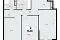 2 room apartment 74 m² Northern Administrative Okrug, Russia