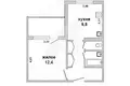 Wohnung 1 zimmer 32 m² Muchaviecki sielski Saviet, Belarus