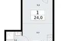 Apartamento 1 habitación 24 m² Vnukovo, Rusia