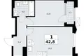 Apartamento 1 habitación 43 m² Troitsk, Rusia