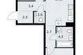 Mieszkanie 2 pokoi 60 m² Kommunarka, Rosja