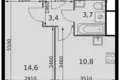 Mieszkanie 1 pokój 33 m² Razvilka, Rosja