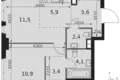 Wohnung 2 zimmer 44 m² Moskau, Russland