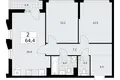 Mieszkanie 2 pokoi 64 m² Troick, Rosja