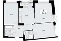 3 room apartment 75 m² Troitsk, Russia