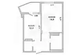 1 room apartment 40 m² Muchaviecki sielski Saviet, Belarus