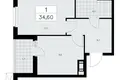 1 room apartment 35 m² Krasnoye Selo, Russia