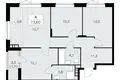 Apartamento 4 habitaciones 74 m² poselenie Sosenskoe, Rusia