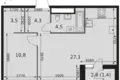 Квартира 1 комната 52 м² Москва, Россия