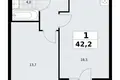 Appartement 1 chambre 42 m² Kommunarka, Russie