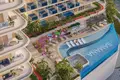 Residential complex New residence Samana Lake Views with swimming pools and lounge areas close to a highway, Production City, Dubai, UAE