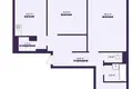 Appartement 3 chambres 79 m² Salihorsk, Bélarus