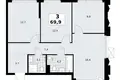 3 room apartment 70 m² Troitsk, Russia