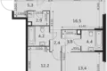 Appartement 3 chambres 74 m² Moscou, Russie