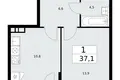 Mieszkanie 1 pokój 37 m² poselenie Sosenskoe, Rosja