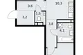 3 room apartment 60 m² Postnikovo, Russia