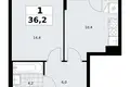 Wohnung 1 zimmer 36 m² Troizk, Russland