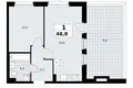 Appartement 1 chambre 49 m² Kommunarka, Russie