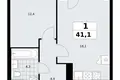 1 room apartment 41 m² Kommunarka, Russia