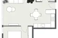 Mieszkanie 2 pokoi 44 m² Kłajpeda, Litwa