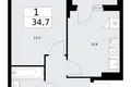 Mieszkanie 1 pokój 35 m² Troick, Rosja