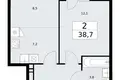 2 room apartment 39 m² Vnukovo, Russia