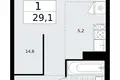 Mieszkanie 1 pokój 29 m² Troick, Rosja