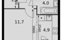 Студия 1 комната 27 м² Развилка, Россия