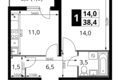 Квартира 1 комната 38 м² Ленинский район, Россия