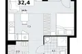 1 room apartment 32 m² Kommunarka, Russia