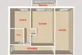 2 room apartment 44 m² Minsk, Belarus