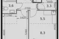 Квартира 1 комната 43 м² Москва, Россия