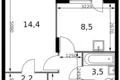 Mieszkanie 1 pokój 34 m² Sapronovo, Rosja
