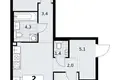 Квартира 2 комнаты 58 м² район Троицк, Россия