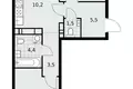 Appartement 3 chambres 59 m² poselenie Sosenskoe, Fédération de Russie