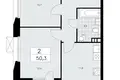 2 room apartment 50 m² poselenie Sosenskoe, Russia