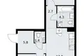 Wohnung 2 zimmer 58 m² Troizk, Russland