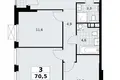 3 room apartment 71 m² South-Western Administrative Okrug, Russia